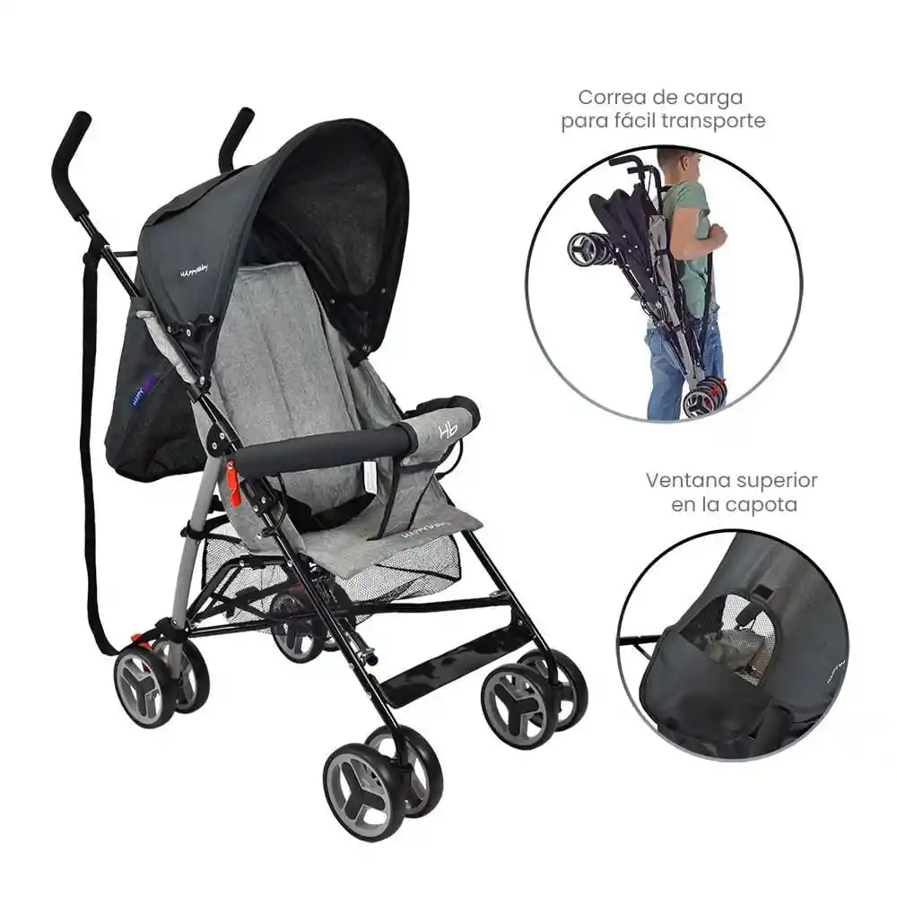 Coche Paseador Bebe Future Negro Happy Baby Happy Baby Future Negro