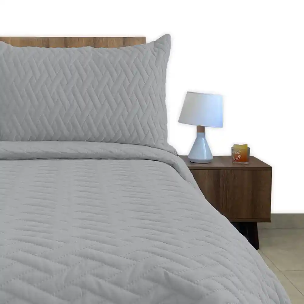 Edredon H&h Gris 100%p Sencillo