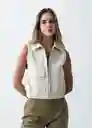 Chaleco Mujer Beige Ostra Claro Talla S - 423G015 Naf Naf