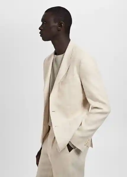 Blazer Americana Salerno Crudo Talla 50 Hombre Mango