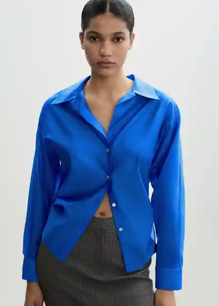 Camisa June Azul Talla S Mujer Mango