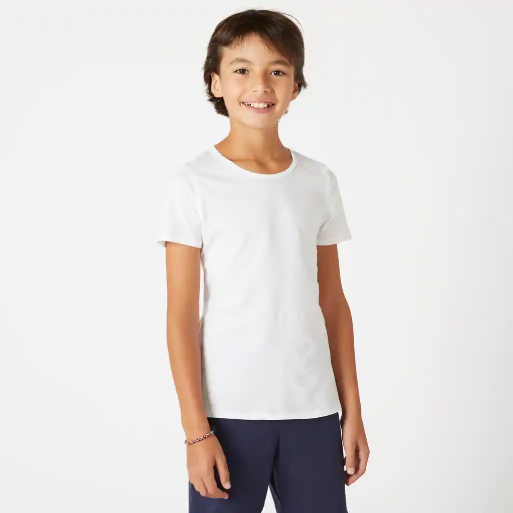 Domyos Camiseta Manga Corta Blanco Talla 8-9 Y / 4'3''-4'6 100