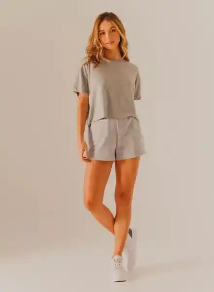 Short Mujer Gris Jaspe Talla 6 People