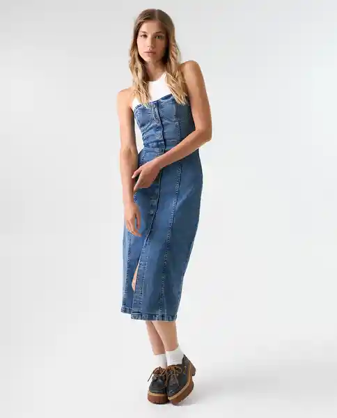 Vestido Mujer Azul Talla M 372G001_AZU174021 Americanino