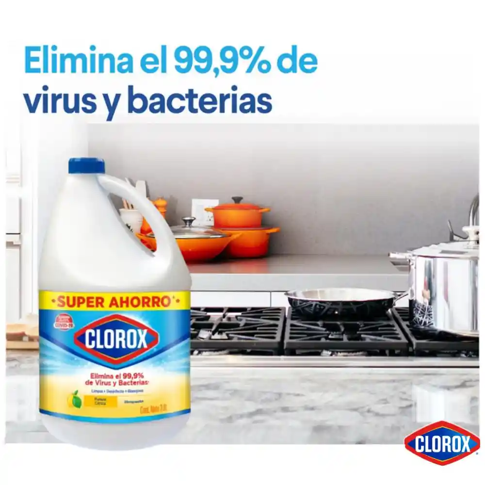 Blanqueador Clorox Pureza Cítrica Botella 3.8 lt