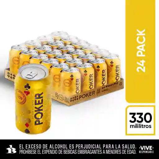 Poker Pack Cerveza 330 mL x 24 Und