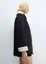 Abrigo Rulo Negro Talla M Mujer Mango