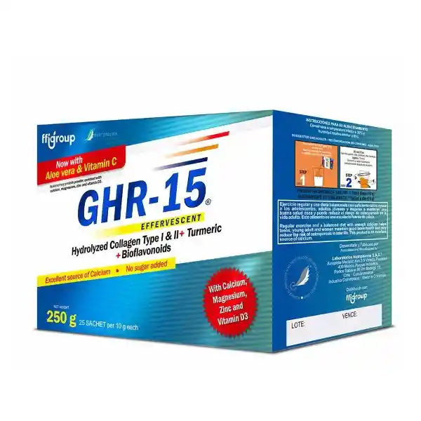 Ghr-15 Colágeno Hidrolizado Tipo I y Ii + Curcuma