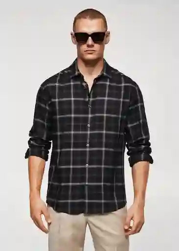 Camisa Valmer Negro Talla S Hombre Mango