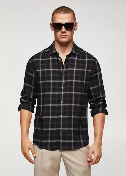 Camisa Valmer Negro Talla S Hombre Mango