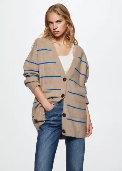 Cardigan Marina Piedra Talla 24 Mujer Mango