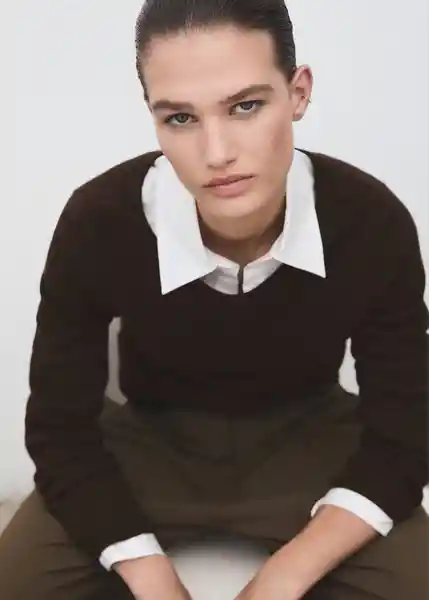 Saco Jersey Xemeneia Chocolate Talla M Mujer Mango