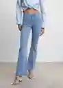 Pantalón Jean Flare Tejano Medio Talla 32 Mujer Mango