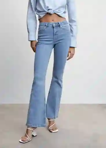 Pantalón Jean Flare Tejano Medio Talla 32 Mujer Mango