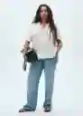 Camisa Moss Off White Talla M Mujer Mango