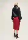 Falda Anemona Rojo Talla 36 Mujer Mango