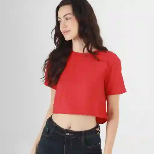 Blusa Cuello Redondo Manga Corta Rojo Talla S 690140