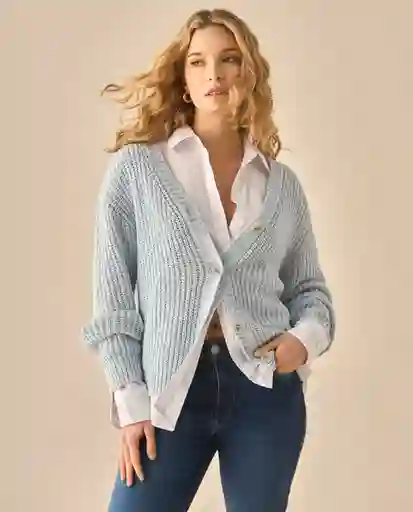 Suéter Tejido Azul Nube Claro Talla M 462G212 Esprit