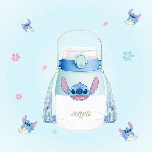 Botella Plástico Con Correa Lilo & Stitch Stitch 1300 mL Miniso