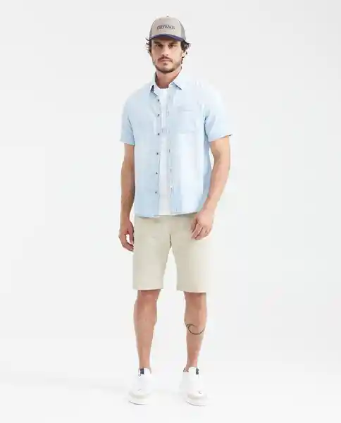 Camiseta Slim Fit Masculino Azul Cristalino Claro T M Chevignon