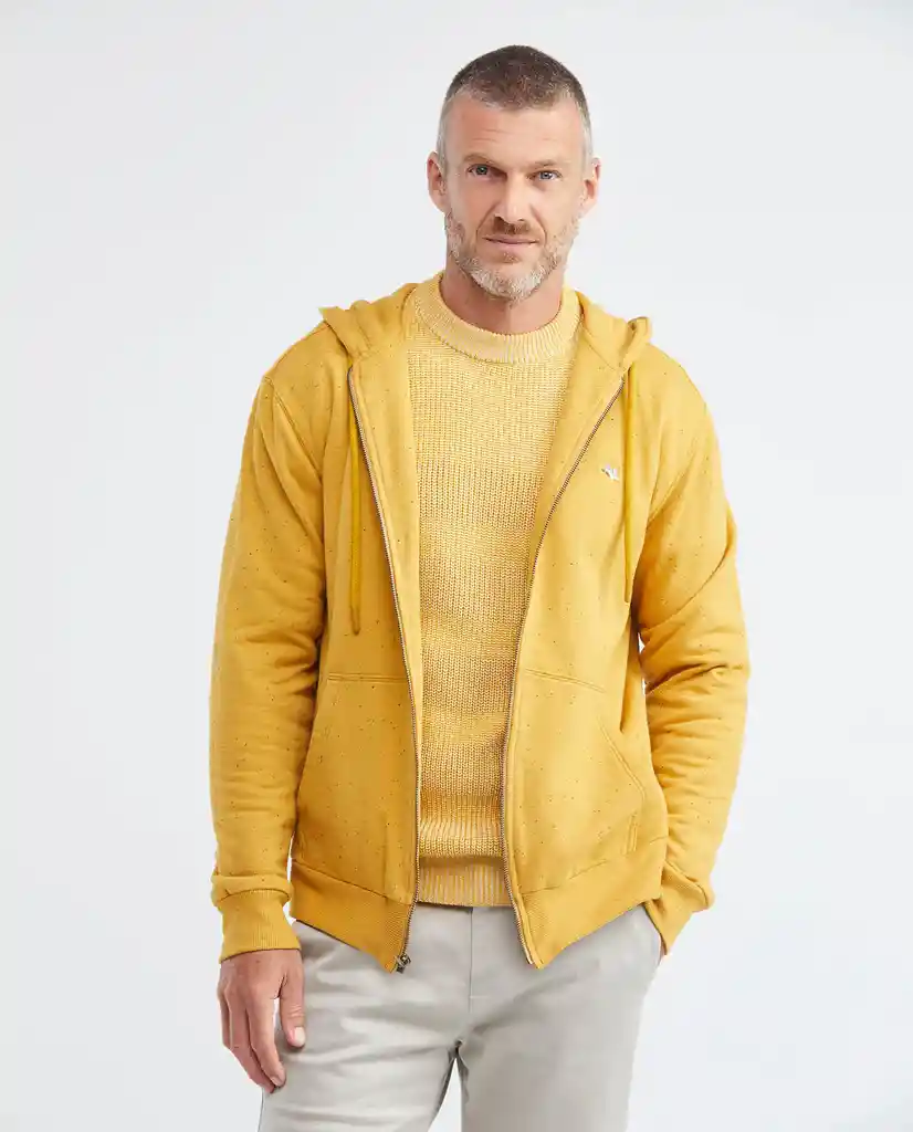 Zipper Basic Hoodie Amarillo Cosecha Oscuro Talla Xl Hombre Chevignon