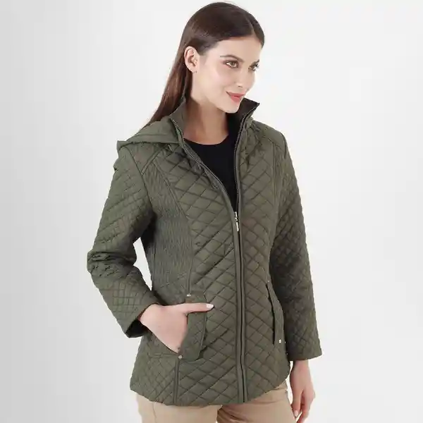 Chaqueta Cuello Alto Manga Larga Café Talla L 725996