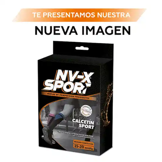 NV-X Sport Calcetín Deportivo 15-20 mm/hg Black-Fucsia L