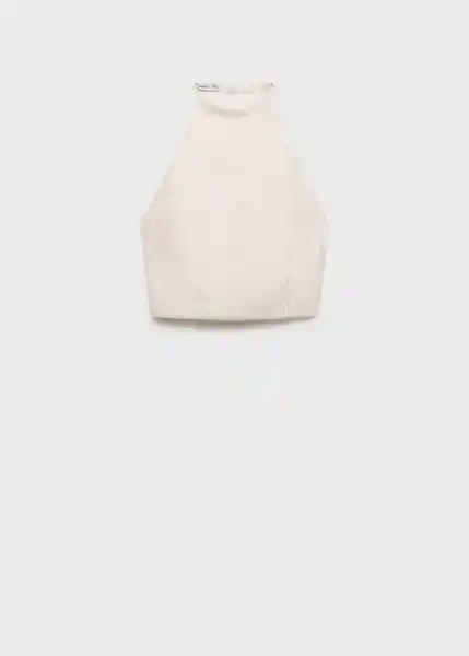 Top Camberra Offwhite Talla M Mujer Mango