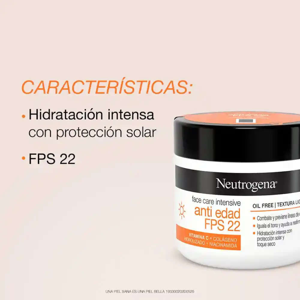 Crema Hidratante Facial FPS 22 Neutrogena Face Care Intensive 100g