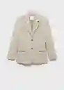 Blazer Americana Crista Beige Talla S Mujer Mango