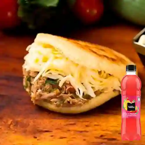 Combo Arepa Picada Mixta +Del Valle Mango fresa 500ML