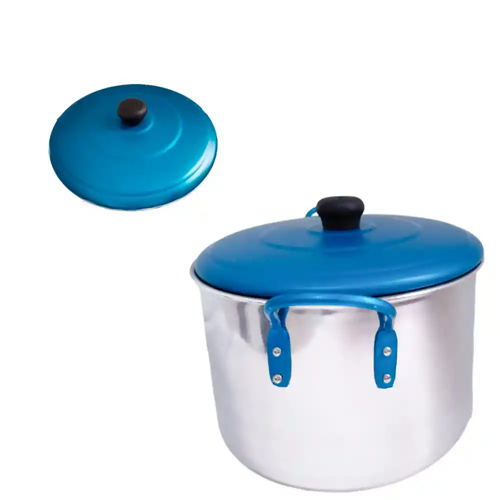 Imusa Olla Aluminio Alta Tapa Azul 5.5 L 22 cm