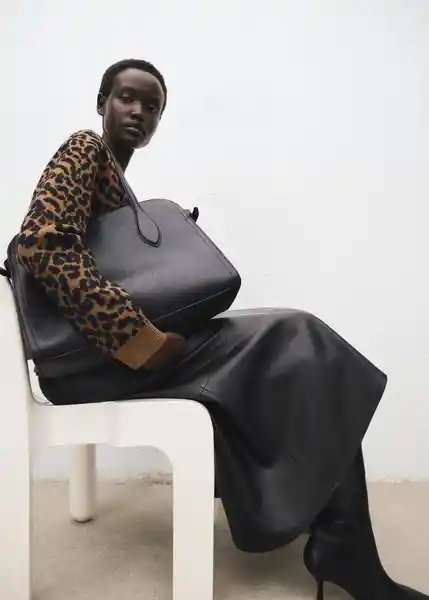 Saco Jersey Leona Crudo Talla M Mujer Mango