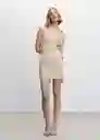 Vestido Nica Beige Talla L Mujer Mango