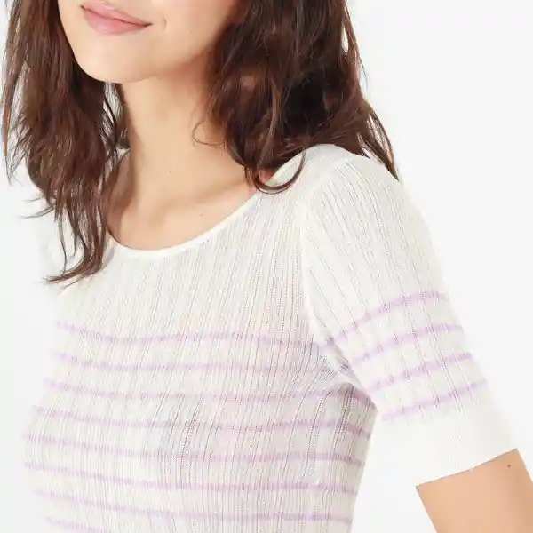 Camiseta Cuello Redondo Manga Corta Morado Talla XS 683739