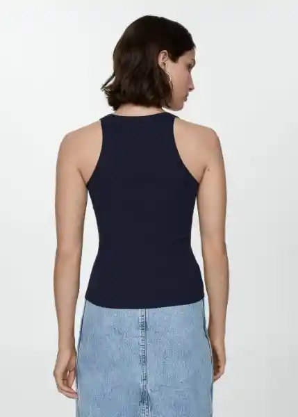 Top Riri Navy Talla M Mujer Mango