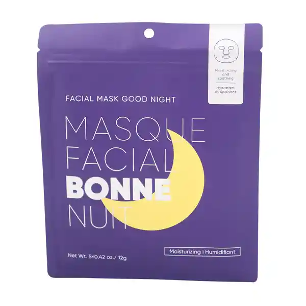 Miniso Mascarilla Facial Good Night, Pequeña, Blanca