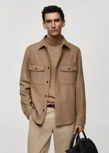 Chaqueta Margon Camel Talla L Hombre Mango