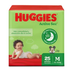 Pañales Huggies Active Sec Etapa 2/M Comodida y Absorción 25 Und