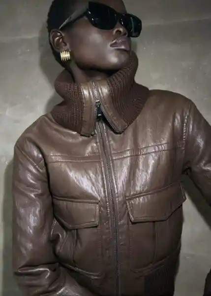 Chaqueta Coch Marrón Talla M Mujer Mango