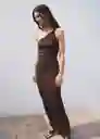 Vestido Cuba Marrón Talla M Mujer Mango
