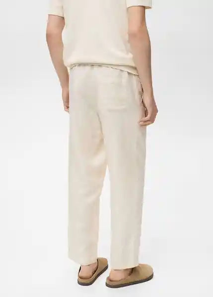 Pantalón Rustic Marfil Talla 40 Hombre Mango
