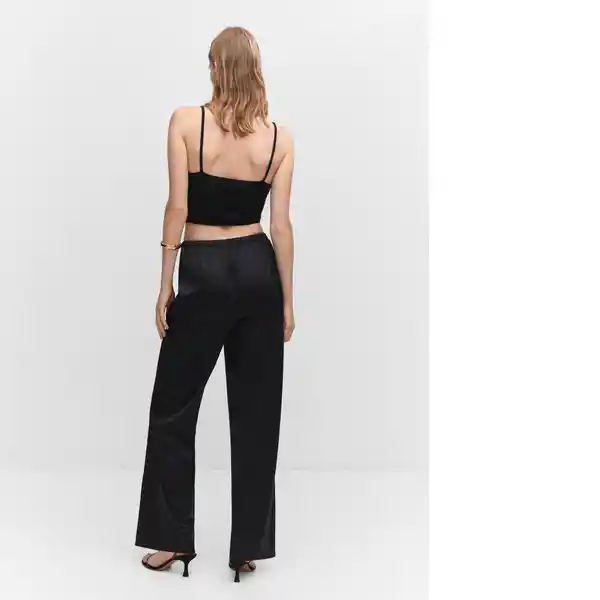 Pantalón Sati Negro Talla S Mujer Mango