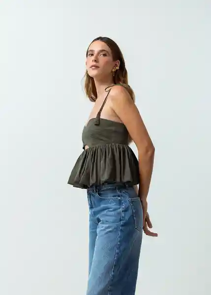 Camisa Cacao Mujer Verde Aceituna Oscuro Talla M 412G396 Naf Naf