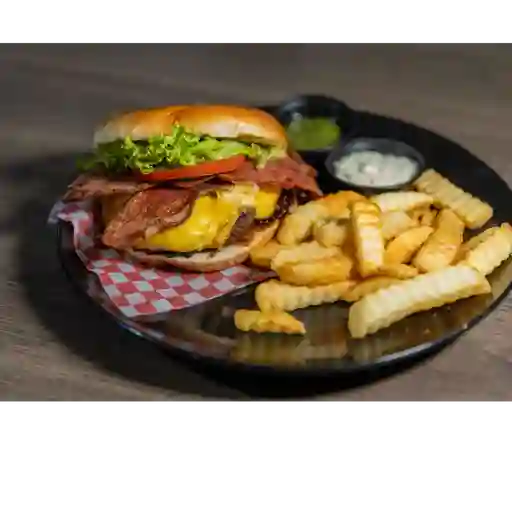 Hamburguesa artesal más papas