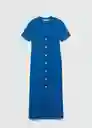 Vestido Tunis Azul Talla S Mujer Mango