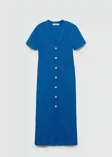 Vestido Tunis Azul Talla S Mujer Mango