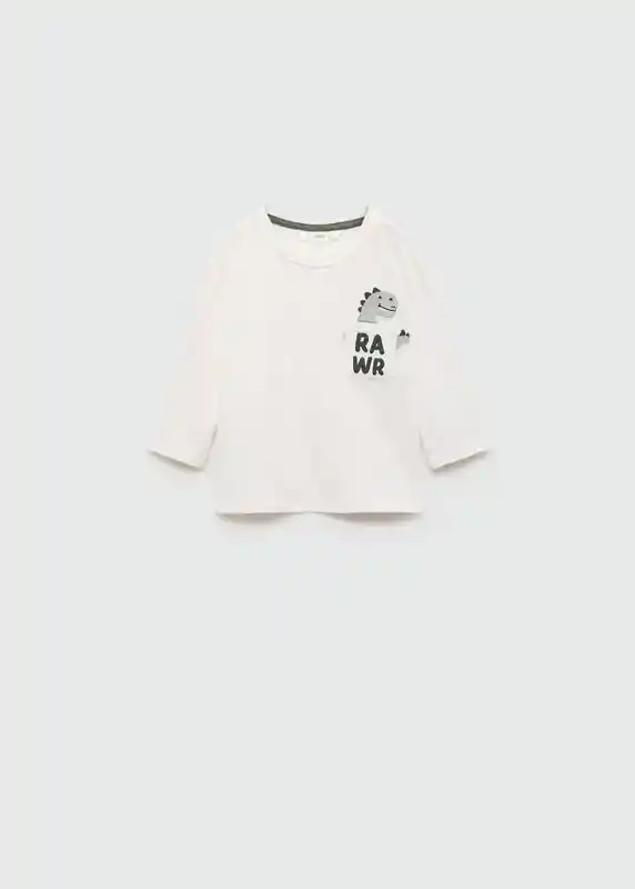 Camiseta Rawr Off White Talla 71 Niños Mango