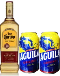 Tequila Jose Cuervo Reposado 750 Ml + 2 Cerveza Aguila Lata 330 Ml