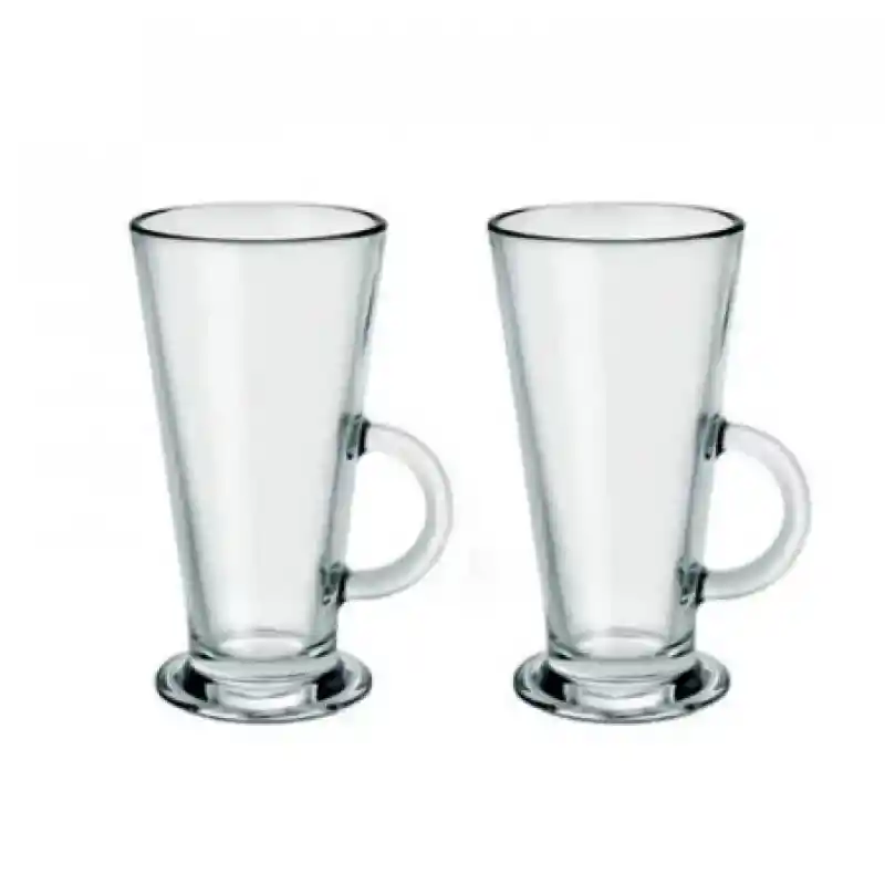 Borgonovo Set De 2 Unidades. Mug Conic Milk. Marca Italia. Fabricada En Vidrio 30% Más Resistente. Sku 8002713103728